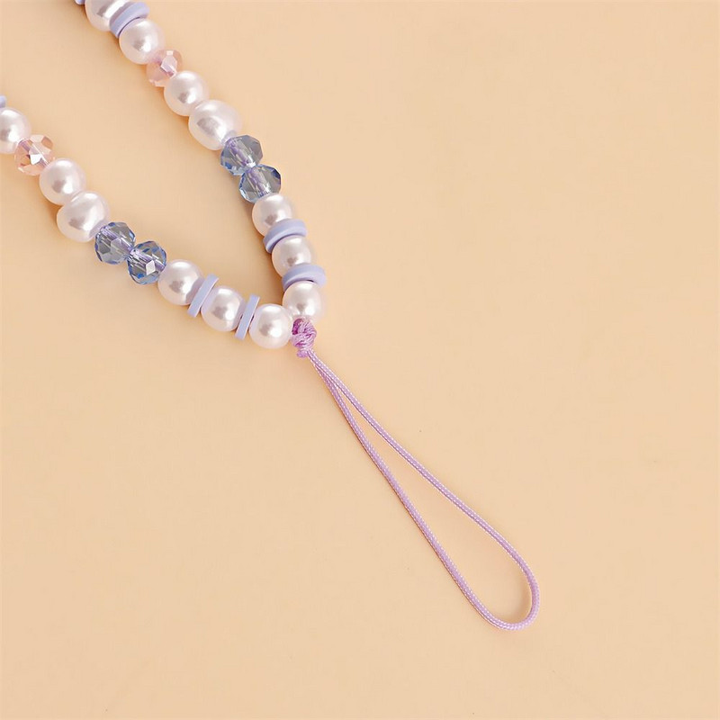 Ljubičasti privjesak za mobilni telefon od meke keramike Otporan na pad Lanac za mobilni telefon s perlama Slatka privjesak za telefon Telefonska torbica Dodaci za vješanje