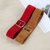 Őszi Női divat Fém Négyzet Pin Csat Fekete Velúr Övek Női Jean ruha Öv Deréktömítés Rugalmas Vintage Cinto Tático