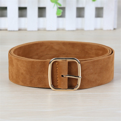 Őszi Női divat Fém Négyzet Pin Csat Fekete Velúr Övek Női Jean ruha Öv Deréktömítés Rugalmas Vintage Cinto Tático