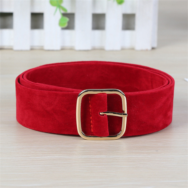 Őszi Női divat Fém Négyzet Pin Csat Fekete Velúr Övek Női Jean ruha Öv Deréktömítés Rugalmas Vintage Cinto Tático