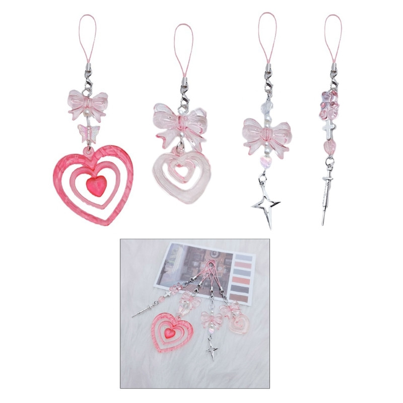 Bowknot Heart Privjesak Remen za telefon Prijenosna vješalica za djevojčice
