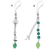 Rohelise lehe võtmehoidja Bowknot Gread Leaf telefonivõlu võtmehoidjaga käekottide jaoks