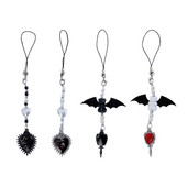 Nišinė Helovinas Velnio šikšnosparnio sparnų kutai grandinėlė Telefono grandinėlė Y2k Loves Bear pakabukas