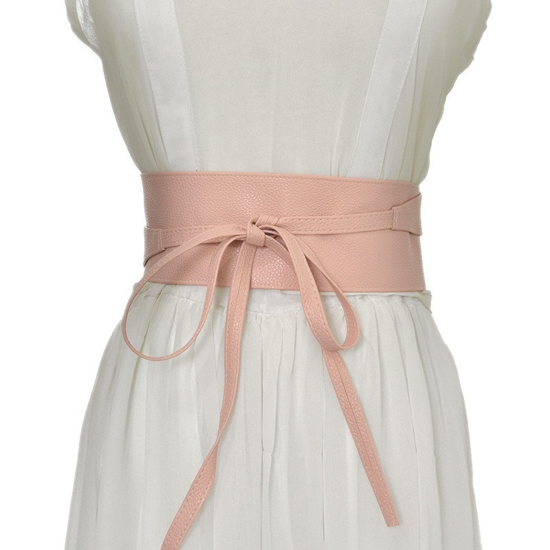 Luksuslik vöö naiste PU-nahast rihmad naistele Luksusbrändi disainiga vöörihma vöö sõlm kahekordse silmusega sidemega naiste korsett