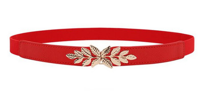 Lapų sagtis juosmens juostos moterims Mergaitėms Madingi aukso lydinio lapai Ploni elastiniai diržai suknelei Džinsai Moteriški vakarėlio aksesuarai Dovanos