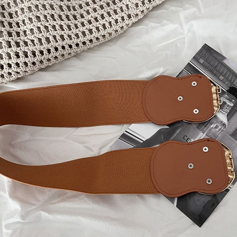 Diržas Elastinis Cummerbunds Personality Metalinis apvali sagtis PU odos lydinio juosmens korsetas Diržai Dekoratyviniai džinsai