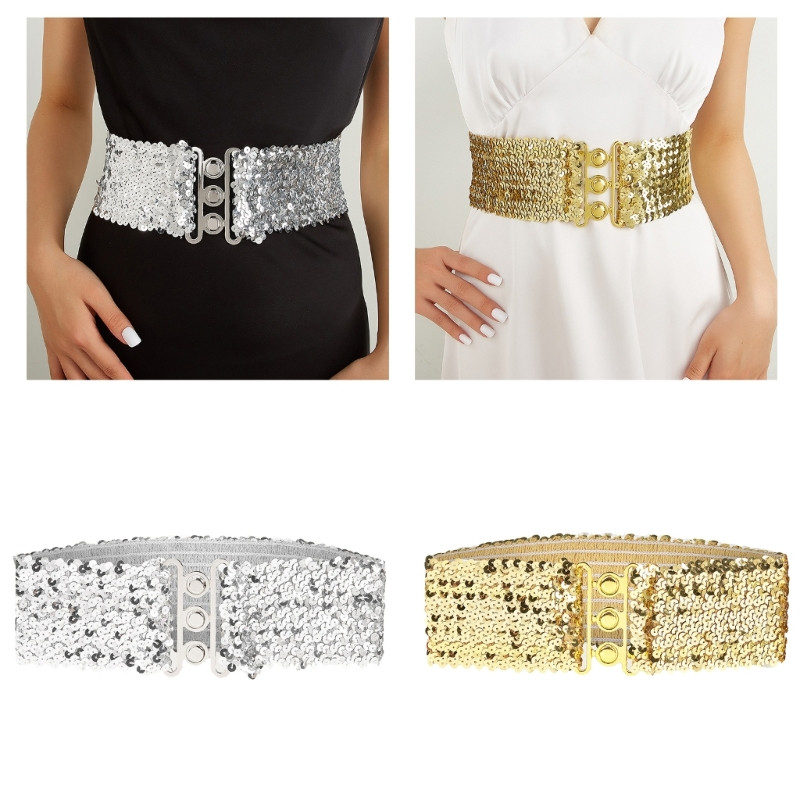 Hot Girl WaistChain Arany széles lánc szexi túlméretezett széles öv buliba/klubba