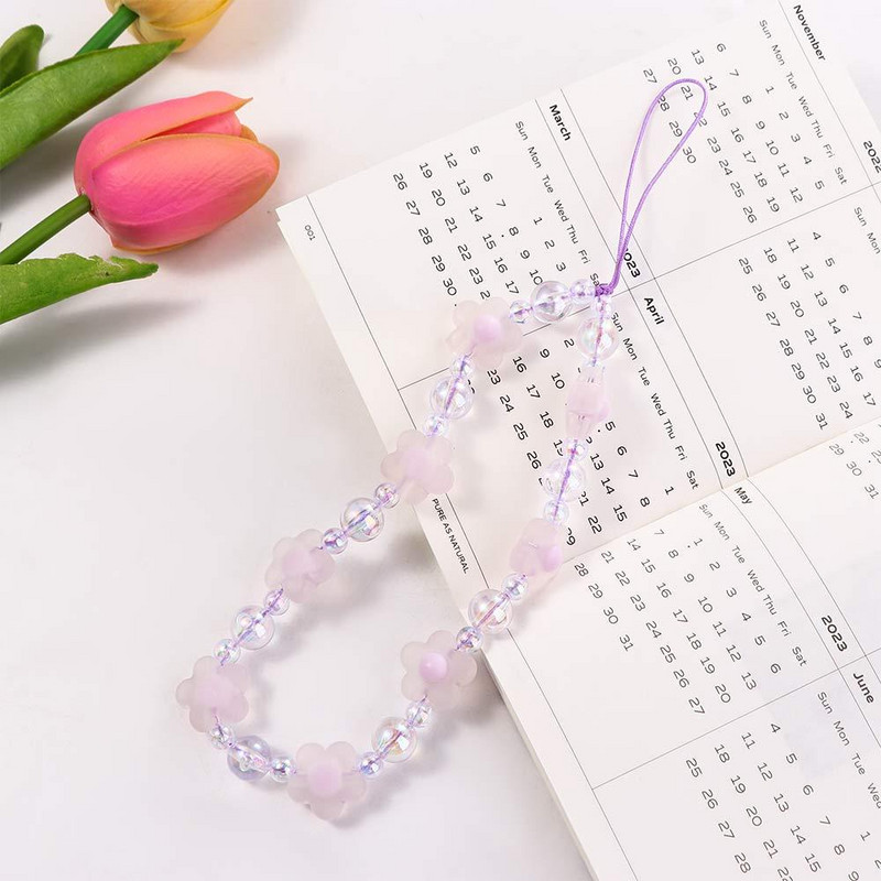 Virvelė matinio gėlių telefono dirželis Elf stiliaus telefono žavesys mobiliojo telefono dirželiai Kabantys virvė Rankų dirželis Riešas Rankinis dirželis