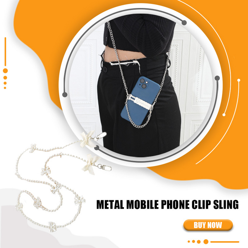 Metalna užeta za mobitel preko tijela, prijenosna preslatka biserna zamjena za držač trake za mobitel Dodaci