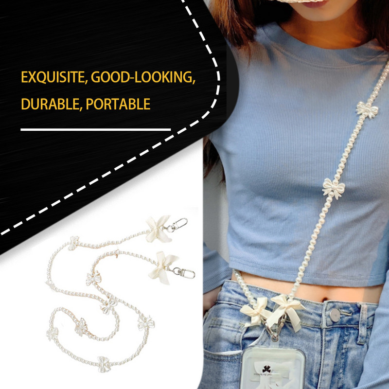 Metalna užeta za mobitel preko tijela, prijenosna preslatka biserna zamjena za držač trake za mobitel Dodaci