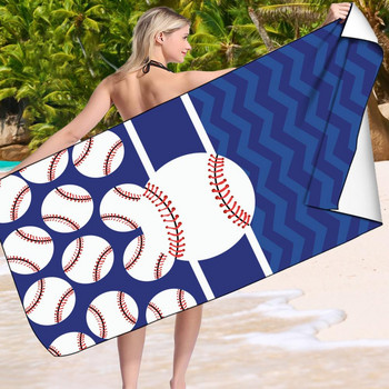 Кърпа за душ Бейзболна футболна топка Плажна кърпа Абсорбираща вода Пътуване Удебелена плажна кърпа Плажна кърпа Кърпа за басейн 150cmX75cm