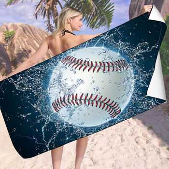 Кърпа за душ Бейзболна футболна топка Плажна кърпа Абсорбираща вода Пътуване Удебелена плажна кърпа Плажна кърпа Кърпа за басейн 150cmX75cm