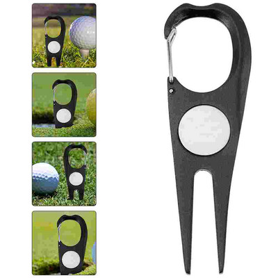 Golf Green Fork Compact Ball Marker Divot Tööriistad Kulumiskindlad Golfid Remont Kaasaskantavad Golfi Metallist Professionaalid