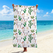 10 színű Aranyos Alpaca Cactus Strandtörölközők Puha Gyorsan száradó nagy mikroszálas, szuper nedvszívó úszómedence fürdőlepedők gyerekeknek Felnőtteknek