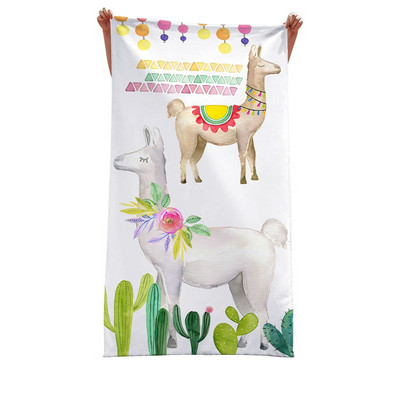 10 színű Aranyos Alpaca Cactus Strandtörölközők Puha Gyorsan száradó nagy mikroszálas, szuper nedvszívó úszómedence fürdőlepedők gyerekeknek Felnőtteknek