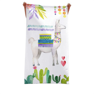 10 színű Aranyos Alpaca Cactus Strandtörölközők Puha Gyorsan száradó nagy mikroszálas, szuper nedvszívó úszómedence fürdőlepedők gyerekeknek Felnőtteknek