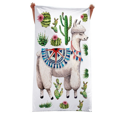 10 színű Aranyos Alpaca Cactus Strandtörölközők Puha Gyorsan száradó nagy mikroszálas, szuper nedvszívó úszómedence fürdőlepedők gyerekeknek Felnőtteknek