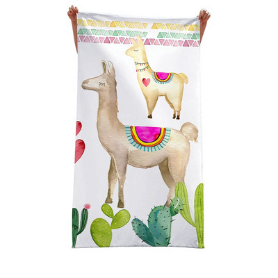 10 színű Aranyos Alpaca Cactus Strandtörölközők Puha Gyorsan száradó nagy mikroszálas, szuper nedvszívó úszómedence fürdőlepedők gyerekeknek Felnőtteknek