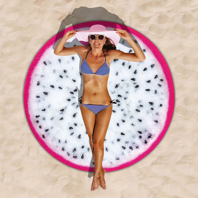 Kerek gyümölcsös strandtörölköző Ultra világoskék fürdőlepedő homokálló strand babanyakú felfújható gyűrűs úszó rúgódeszka nőknek