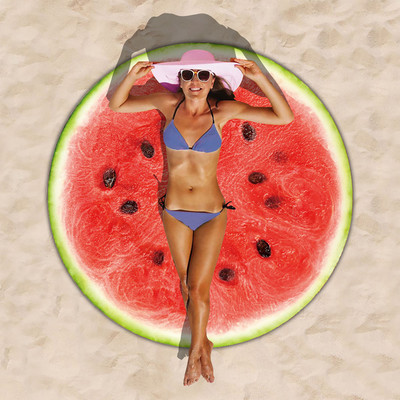 Kerek gyümölcsös strandtörölköző Ultra világoskék fürdőlepedő homokálló strand babanyakú felfújható gyűrűs úszó rúgódeszka nőknek