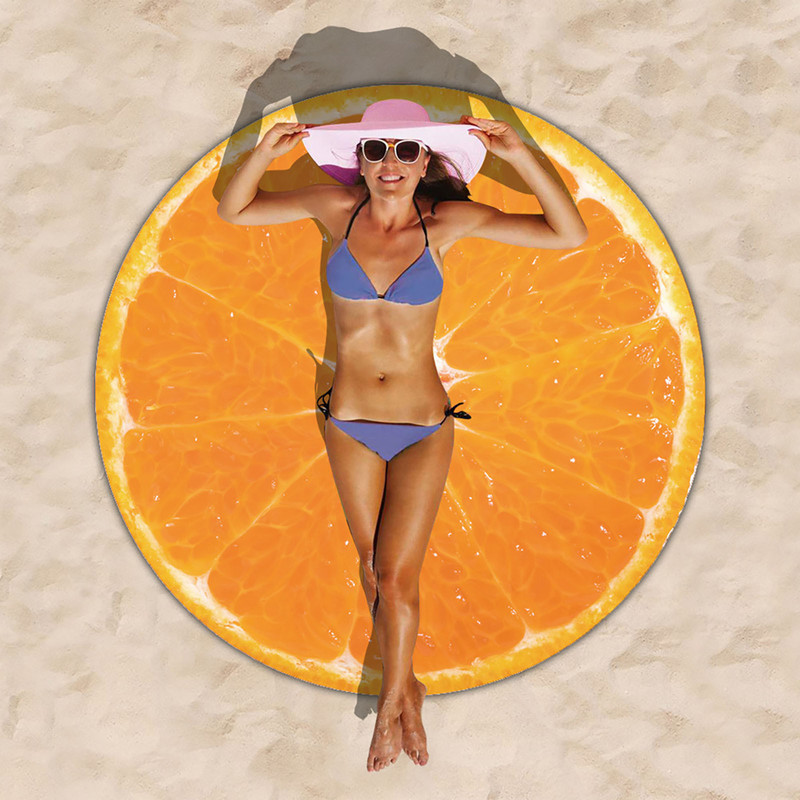 Kerek gyümölcsös strandtörölköző Ultra világoskék fürdőlepedő homokálló strand babanyakú felfújható gyűrűs úszó rúgódeszka nőknek