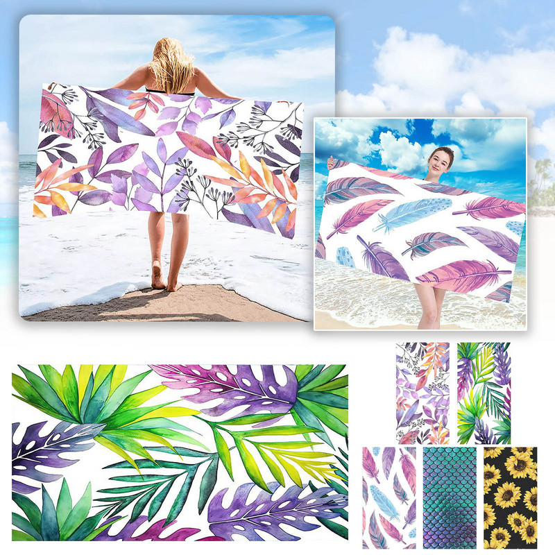 Mikropluošto paplūdimio vasarinis viengubas spausdinimas vonios rankšluostis greitai džiūstantis rankšluostis plaukimui Bachelorette baseino plūdės kūdikių kaklo plūdės