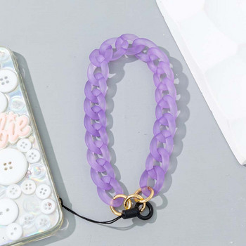 Candy Color Δαχτυλίδι Πόρπη Τηλεφώνου Κορδόνι Beads Αλυσίδα ιμάντα κινητού τηλεφώνου Αντι-χαμένο Ακρυλικό Κορδόνι τηλεφώνου Αξεσουάρ τηλεφώνου