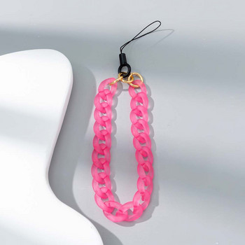 Candy Color Δαχτυλίδι Πόρπη Τηλεφώνου Κορδόνι Beads Αλυσίδα ιμάντα κινητού τηλεφώνου Αντι-χαμένο Ακρυλικό Κορδόνι τηλεφώνου Αξεσουάρ τηλεφώνου