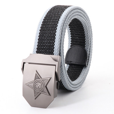 Vászon kültéri taktikai öv férfiaknak orosz stílusú automata csat kiváló minőségű férfi övek divatos katonai hadsereg derékpánt