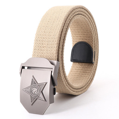 Vászon kültéri taktikai öv férfiaknak orosz stílusú automata csat kiváló minőségű férfi övek divatos katonai hadsereg derékpánt