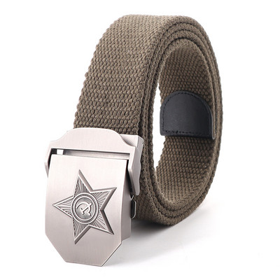 Vászon kültéri taktikai öv férfiaknak orosz stílusú automata csat kiváló minőségű férfi övek divatos katonai hadsereg derékpánt