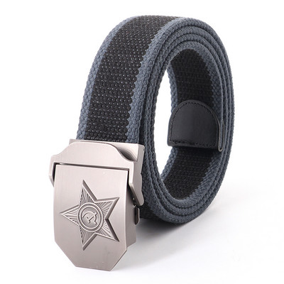 Vászon kültéri taktikai öv férfiaknak orosz stílusú automata csat kiváló minőségű férfi övek divatos katonai hadsereg derékpánt