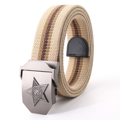 Vászon kültéri taktikai öv férfiaknak orosz stílusú automata csat kiváló minőségű férfi övek divatos katonai hadsereg derékpánt