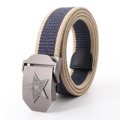 Vászon kültéri taktikai öv férfiaknak orosz stílusú automata csat kiváló minőségű férfi övek divatos katonai hadsereg derékpánt