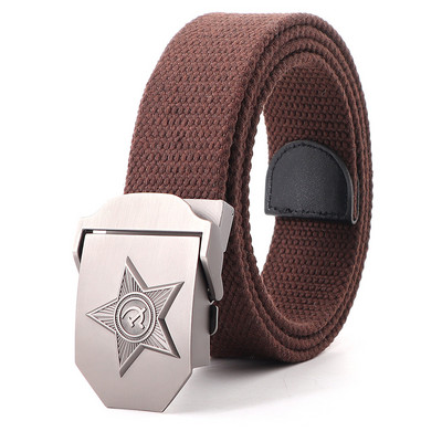 Vászon kültéri taktikai öv férfiaknak orosz stílusú automata csat kiváló minőségű férfi övek divatos katonai hadsereg derékpánt