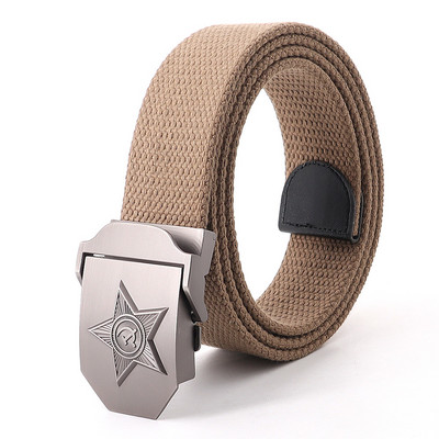 Vászon kültéri taktikai öv férfiaknak orosz stílusú automata csat kiváló minőségű férfi övek divatos katonai hadsereg derékpánt