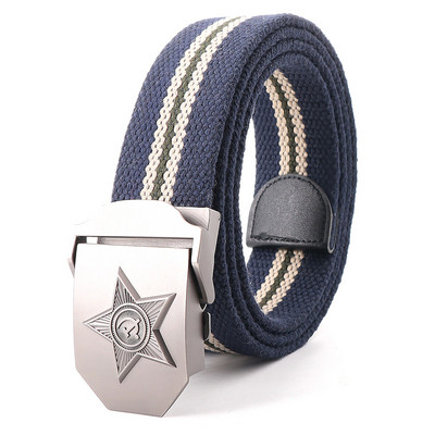 Vászon kültéri taktikai öv férfiaknak orosz stílusú automata csat kiváló minőségű férfi övek divatos katonai hadsereg derékpánt