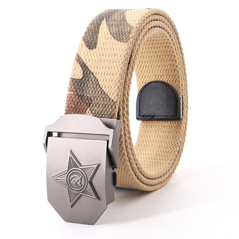 Vászon kültéri taktikai öv férfiaknak orosz stílusú automata csat kiváló minőségű férfi övek divatos katonai hadsereg derékpánt