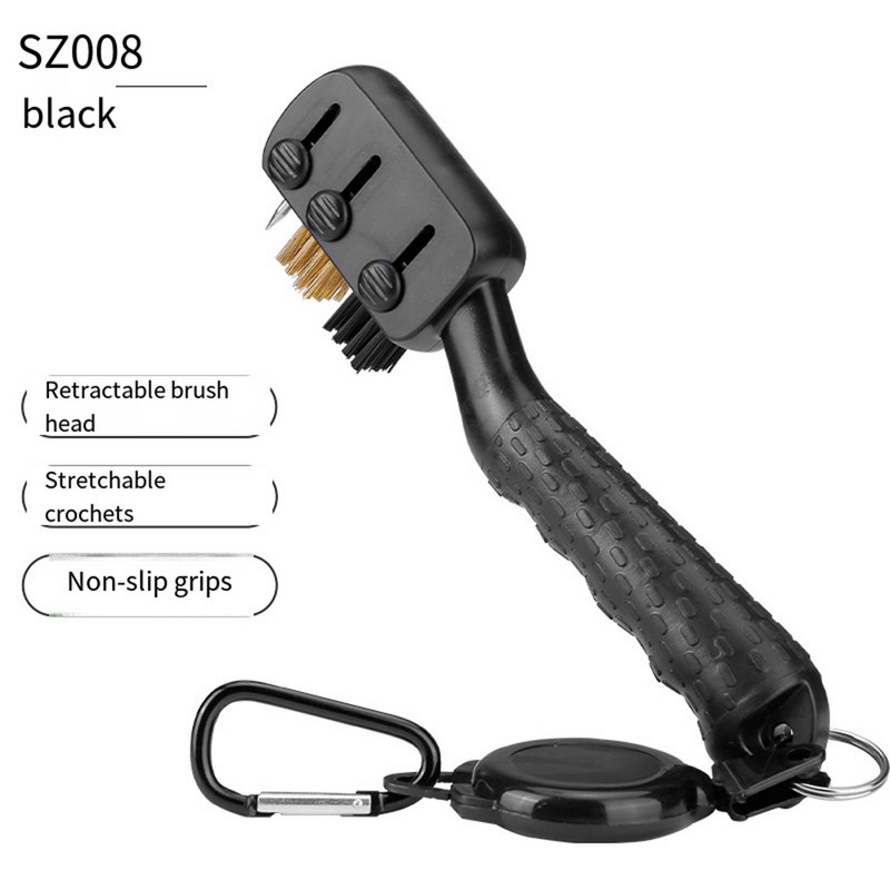 PGM Golfiklubi hari Sissetõmmatav hari Multifunktsionaalne golfi soonte puhastushari Golfiputteri kiilupuhastuskomplekti puhastustööriist