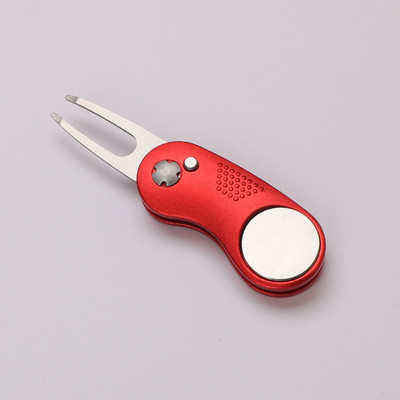 Uus metallist kokkupandav Golf Divoti remonditööriist magnetilise pallimarkeri ja hüpiknupuga rohelise tööriista tarvikud kingitus golfimängijale