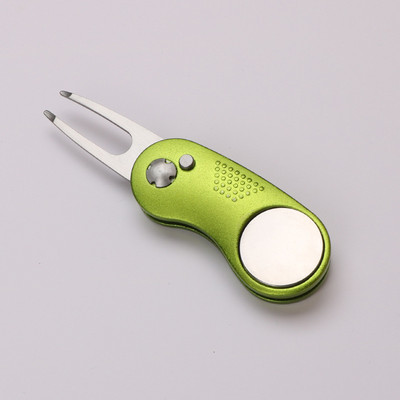 Uus metallist kokkupandav Golf Divoti remonditööriist magnetilise pallimarkeri ja hüpiknupuga rohelise tööriista tarvikud kingitus golfimängijale