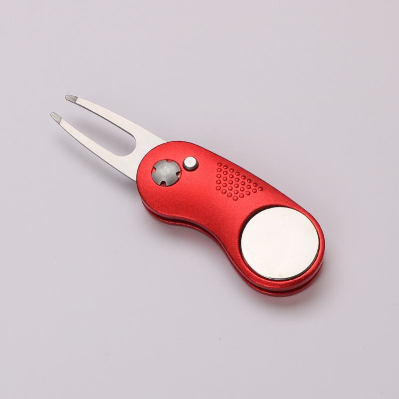 Uus metallist kokkupandav Golf Divoti remonditööriist magnetilise pallimarkeri ja hüpiknupuga rohelise tööriista tarvikud kingitus golfimängijale