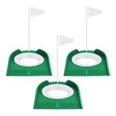 3 vnt golfo puodukas golfo duobutės treniruotėms golfo reikmenys golfo treniruokliai su plastikine vėliava žalia ir balta