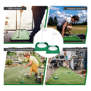 3 τεμ. Βοηθήματα προπόνησης Golf Putting Cup Αξεσουάρ γκολφ Αξεσουάρ για γκολφ ποδήλατα γυμναστικής με πλαστική σημαία πράσινο + λευκό