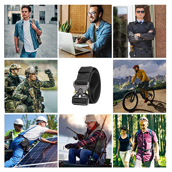 Vyriškas diržas lauko medžioklei taktinis diržas daugiafunkcis nailono diržas Aukštos kokybės jūrų pėstininkų drobinis diržas plastikinė sagtis