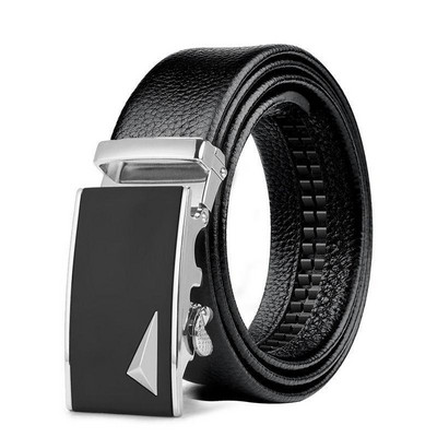 3,5 см бизнес мъжки колан от сплав с автоматична катарама с шарка на личи, висококачествена имитация на кожа, издръжлив ежедневен колан за мъже