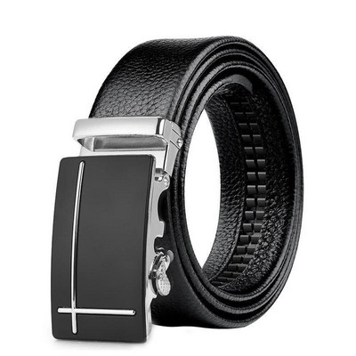 3,5 см бизнес мъжки колан от сплав с автоматична катарама с шарка на личи, висококачествена имитация на кожа, издръжлив ежедневен колан за мъже