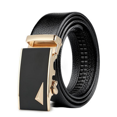 3,5 см бизнес мъжки колан от сплав с автоматична катарама с шарка на личи, висококачествена имитация на кожа, издръжлив ежедневен колан за мъже
