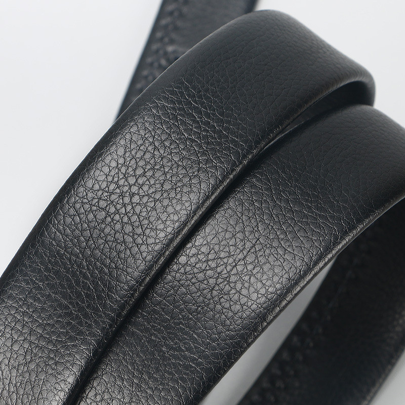 3,5 см бизнес мъжки колан от сплав с автоматична катарама с шарка на личи, висококачествена имитация на кожа, издръжлив ежедневен колан за мъже