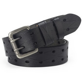 Bărbați Piele Dublu Ac Cataramă Classic Tow Row Hole Jeans Belt Cowboy